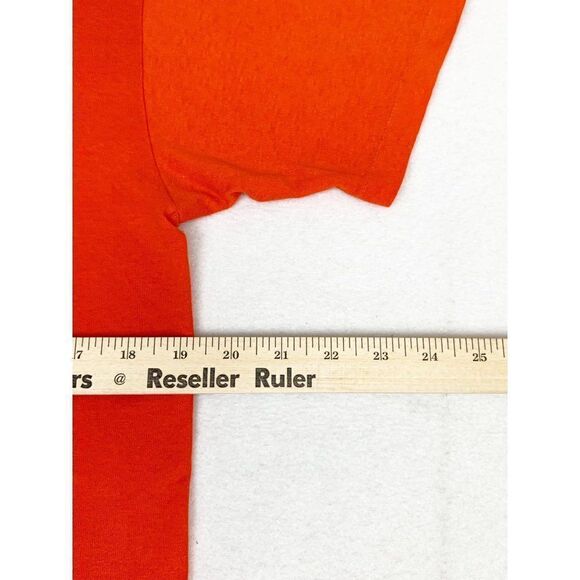 Vintage 80s NFL Broncos Raiders T-Shirt Orange Medium Single Stitch - Picture 6 of 8
